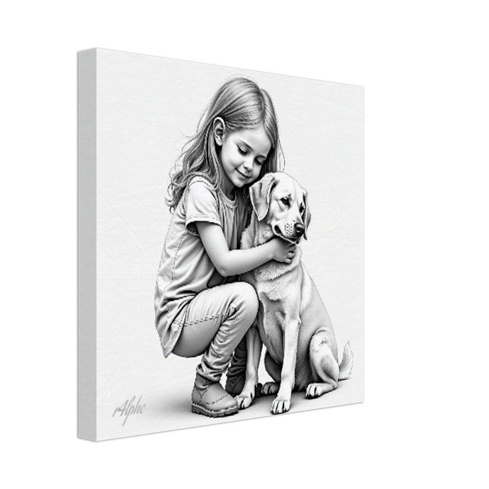 Lifelong Bond Limited Edition Canvas Print (30x30cm) | Dog & Human Friendship Portrait | Perfect Gift for Dog Lovers