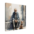 Forever Friends: Canvas Print of Unconditional Love Between Man and Dog - Heartfelt Home Decor