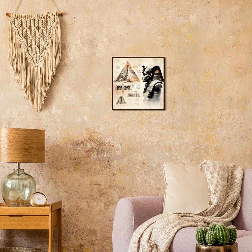 Egyptology Pyramid Chamber Limited Edition 40x 40cm framed Poster - Ancient Pharaoh Design - Perfect Gift for History Lovers