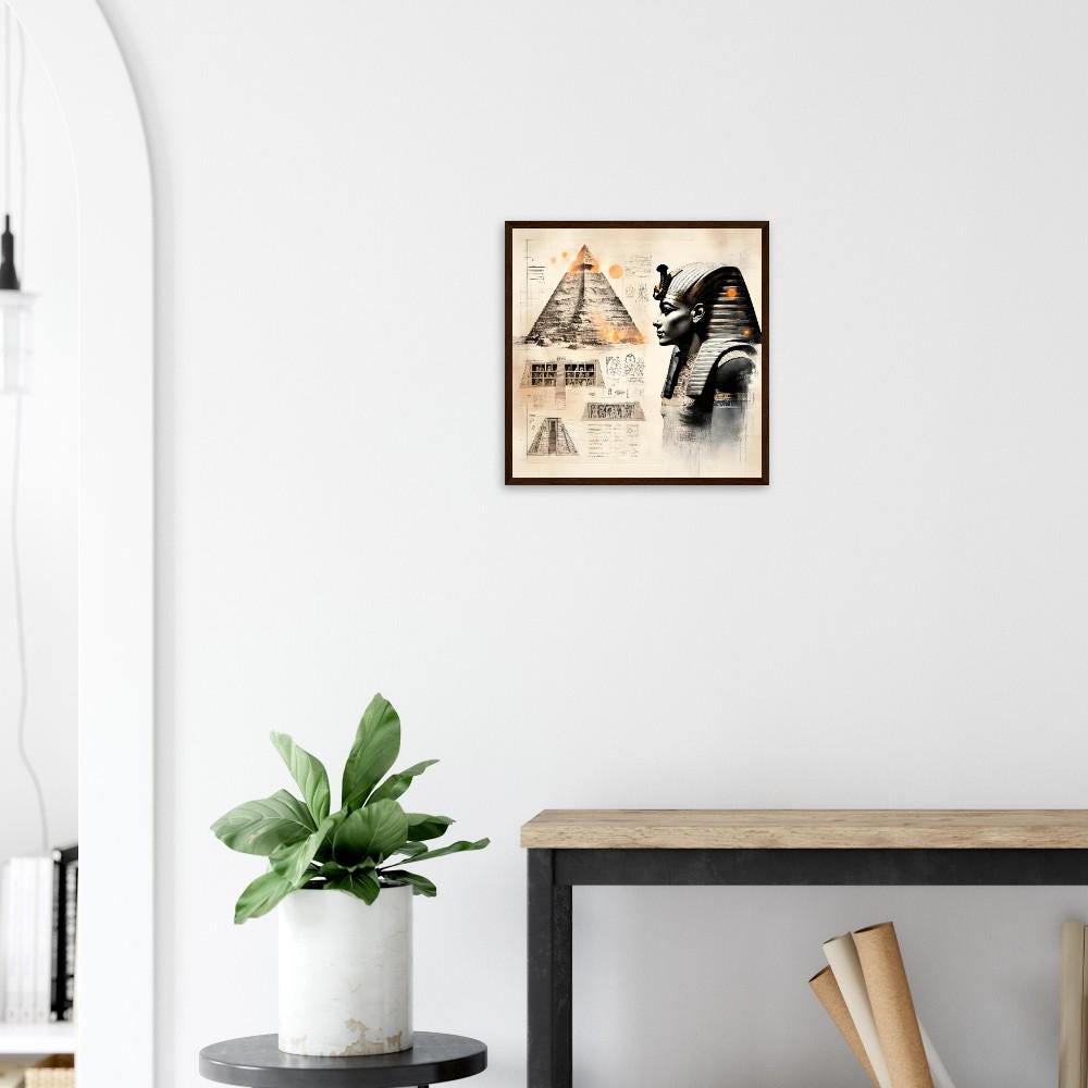 Egyptology Pyramid Chamber Limited Edition 40x 40cm framed Poster - Ancient Pharaoh Design - Perfect Gift for History Lovers