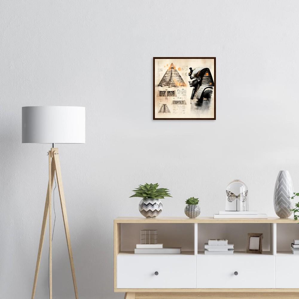 Egyptology Pyramid Chamber Limited Edition 40x 40cm framed Poster - Ancient Pharaoh Design - Perfect Gift for History Lovers