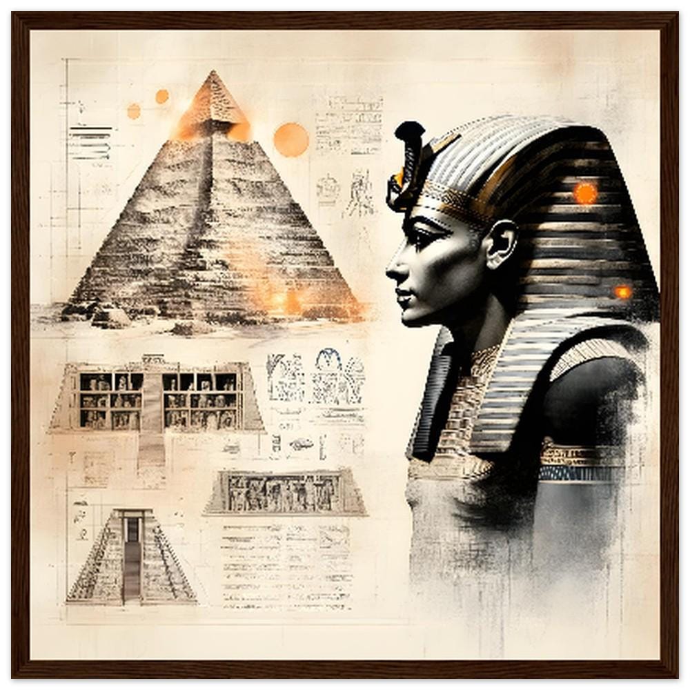 Egyptology Pyramid Chamber Limited Edition 40x 40cm framed Poster - Ancient Pharaoh Design - Perfect Gift for History Lovers
