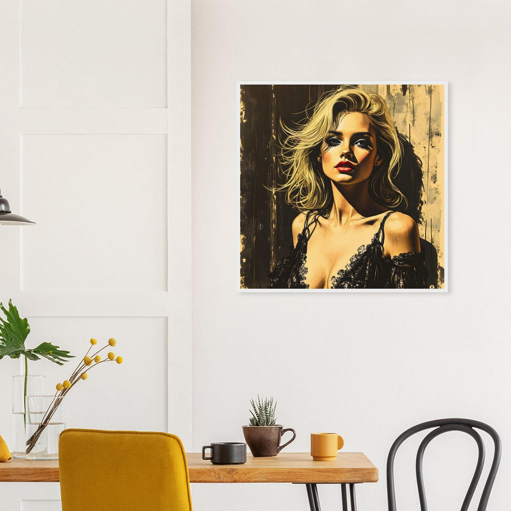 Limited Edition Framed Poster of Sonia - Beautiful Blonde Art Print - Luxury Wall Decor (70x70cm)