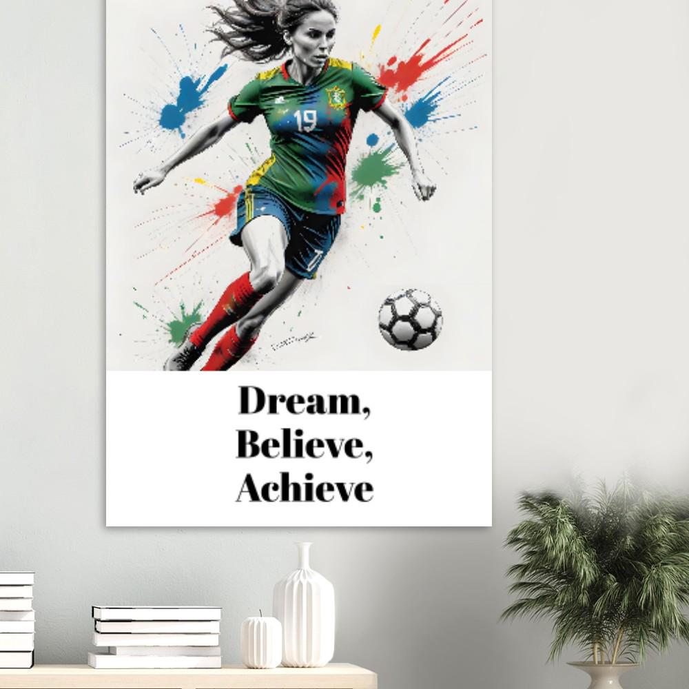 Inspirational Women's Football Poster - Soccer Art for Bedrooms & Changing Rooms
