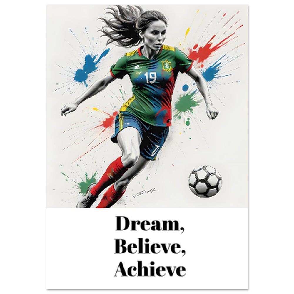 Inspirational Women's Football Poster - Soccer Art for Bedrooms & Changing Rooms