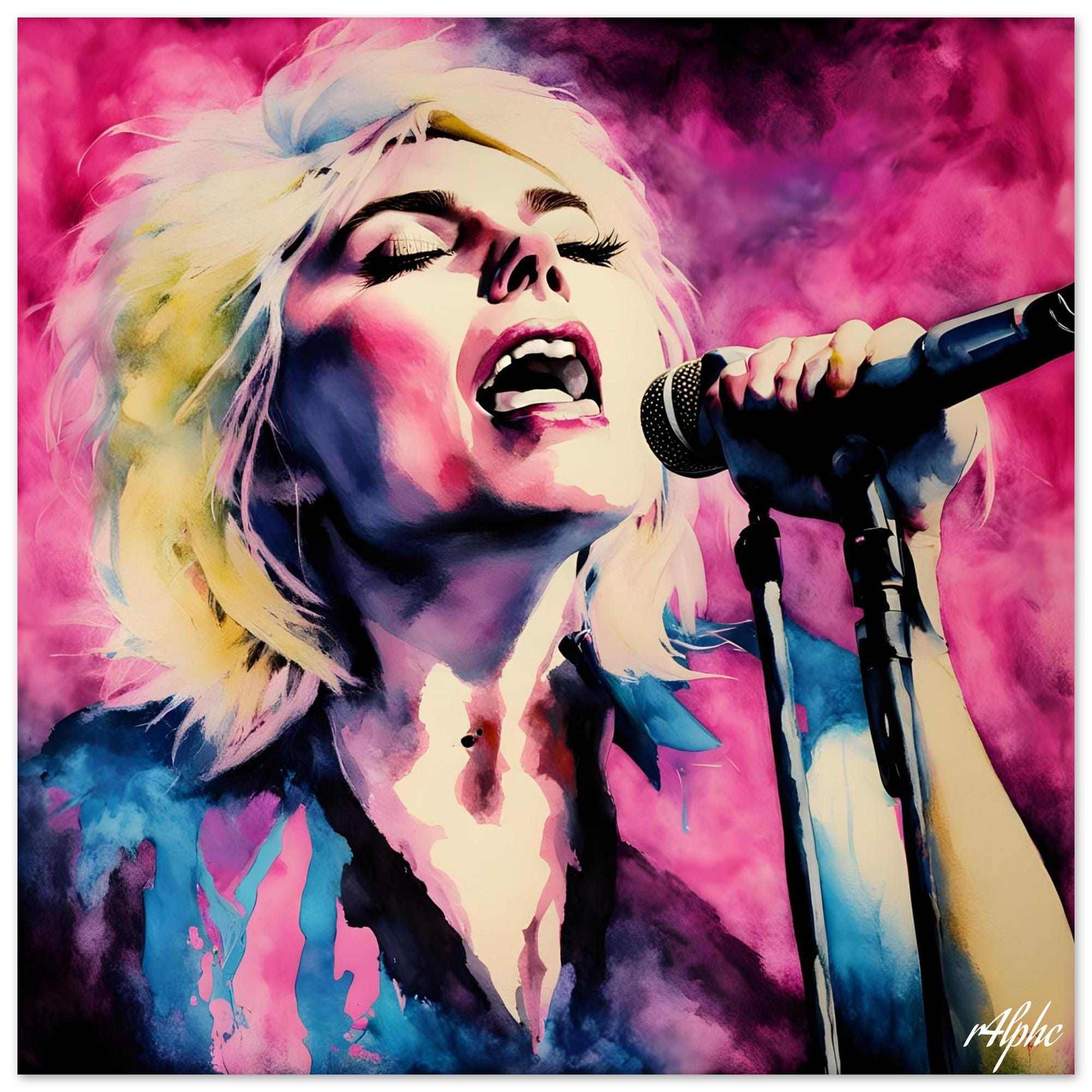 Unique Pop Art Poster of Debbie Harry - Iconic Blondie Artwork - Vintage Home Decor (70x70cm)