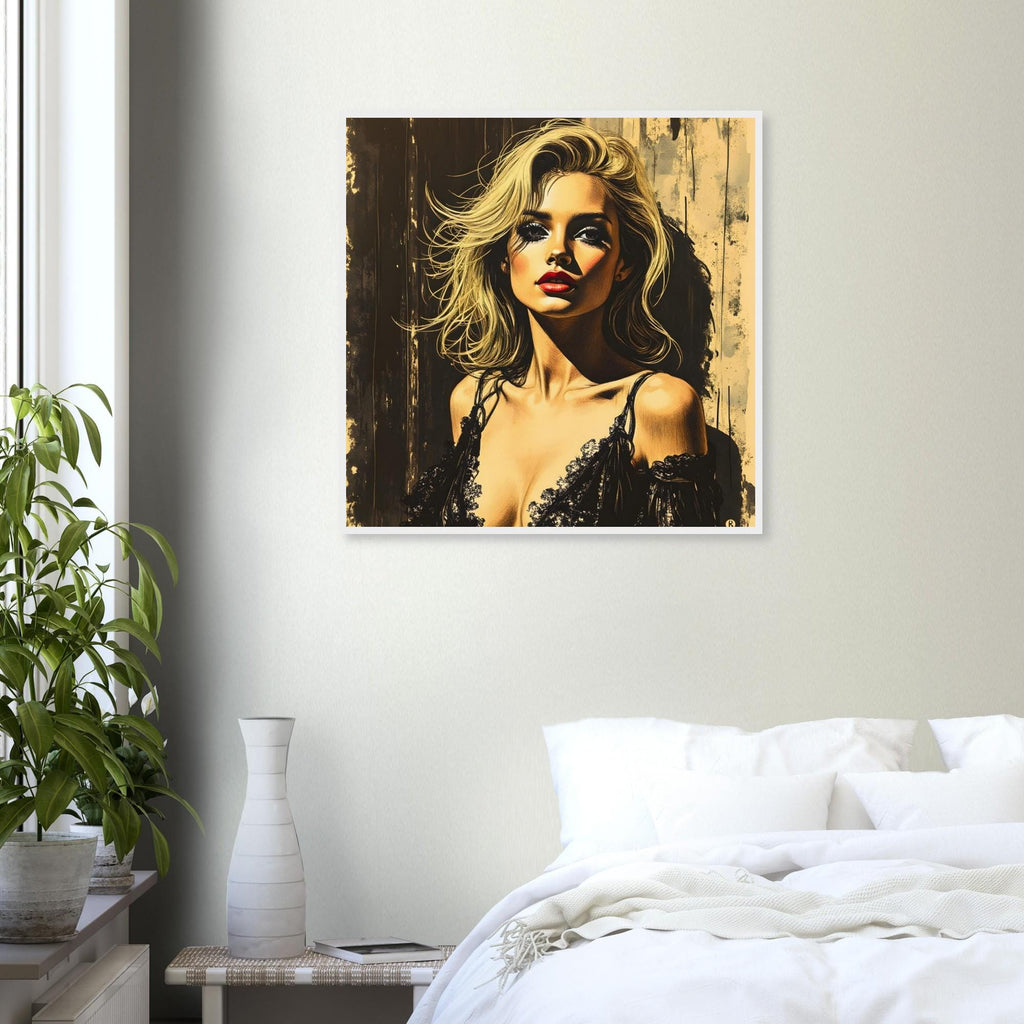 Limited Edition Framed Poster of Sonia - Beautiful Blonde Art Print - Luxury Wall Decor (70x70cm)