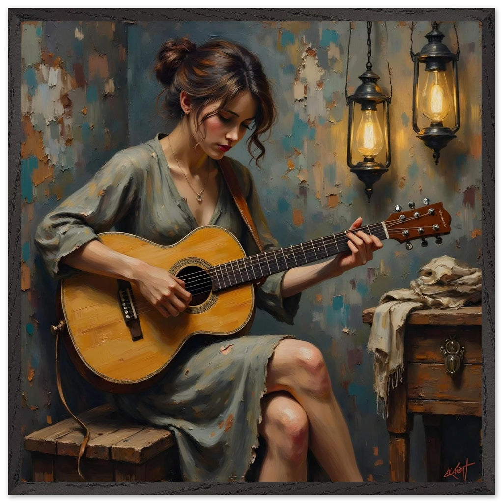Guitar Song Amanda - Framed Mounted Poster Art - Premium Quality Wall Decor