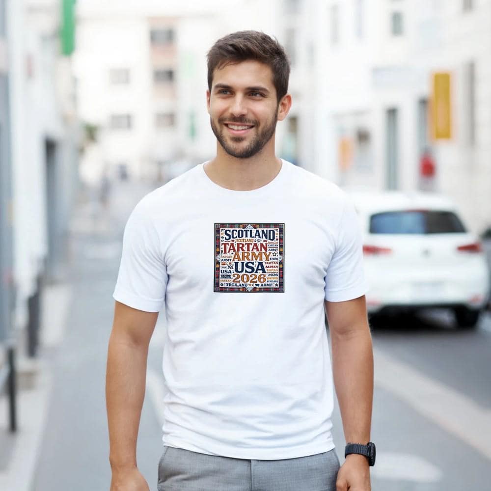 Tartan Army World Cup 2026 T-Shirt | Scotland Word Cloud Design