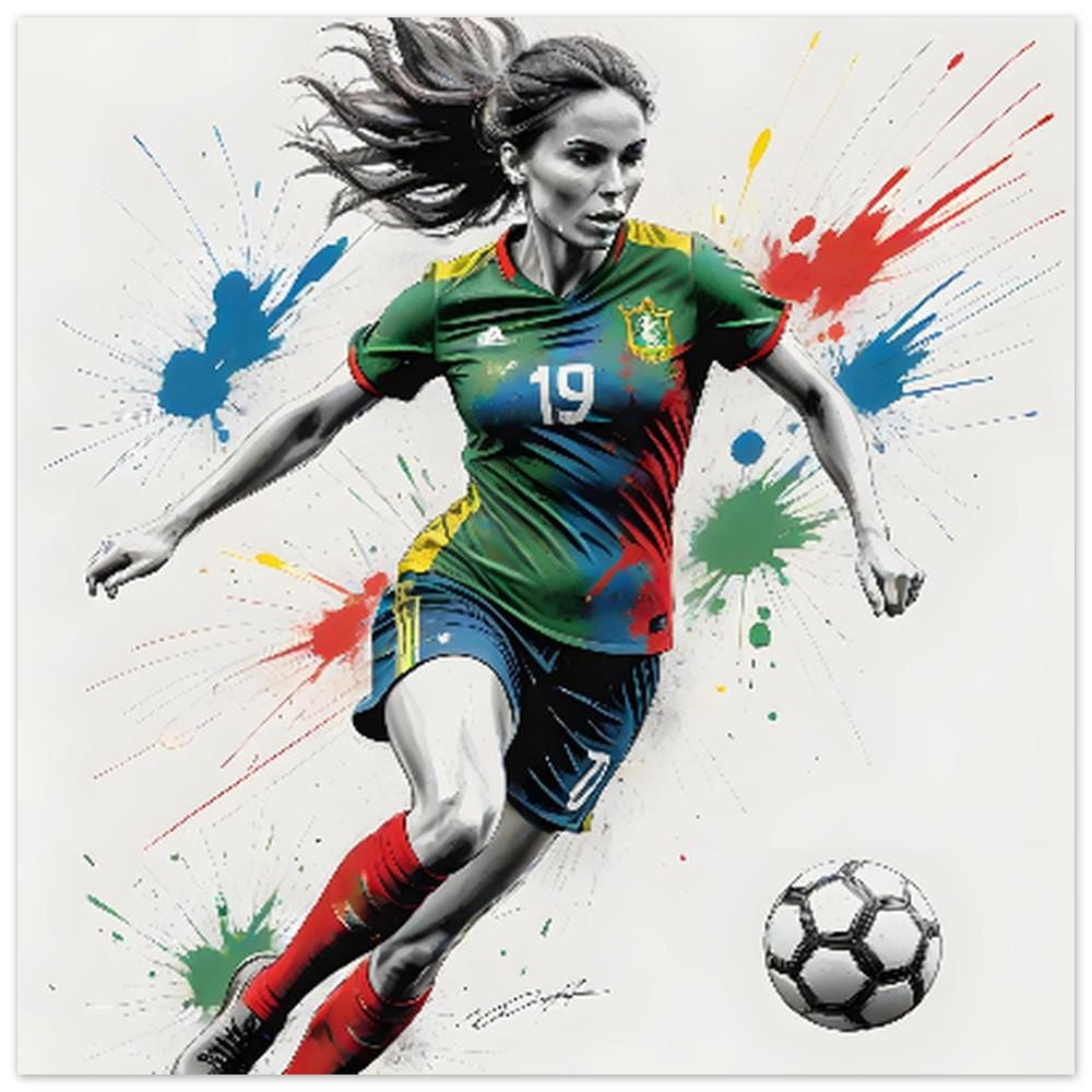 Women's Football unique limited edition Celebration Poster - Think, Believe, Achieve - Euros 2025 Artwork (40x40cn)