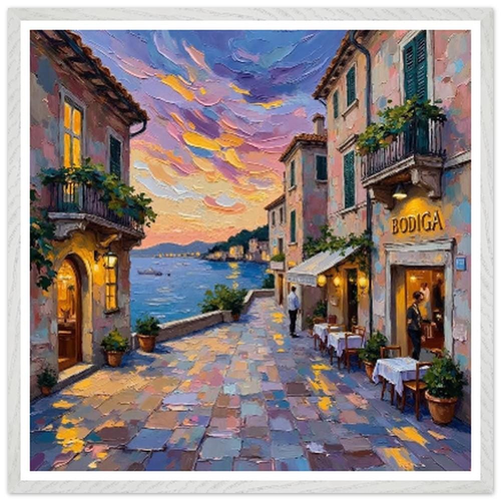 España de La Mer Bodega Limited Edition Mounted Framed Poster - 70x70cm Art with Eco-Friendly Wood Frame