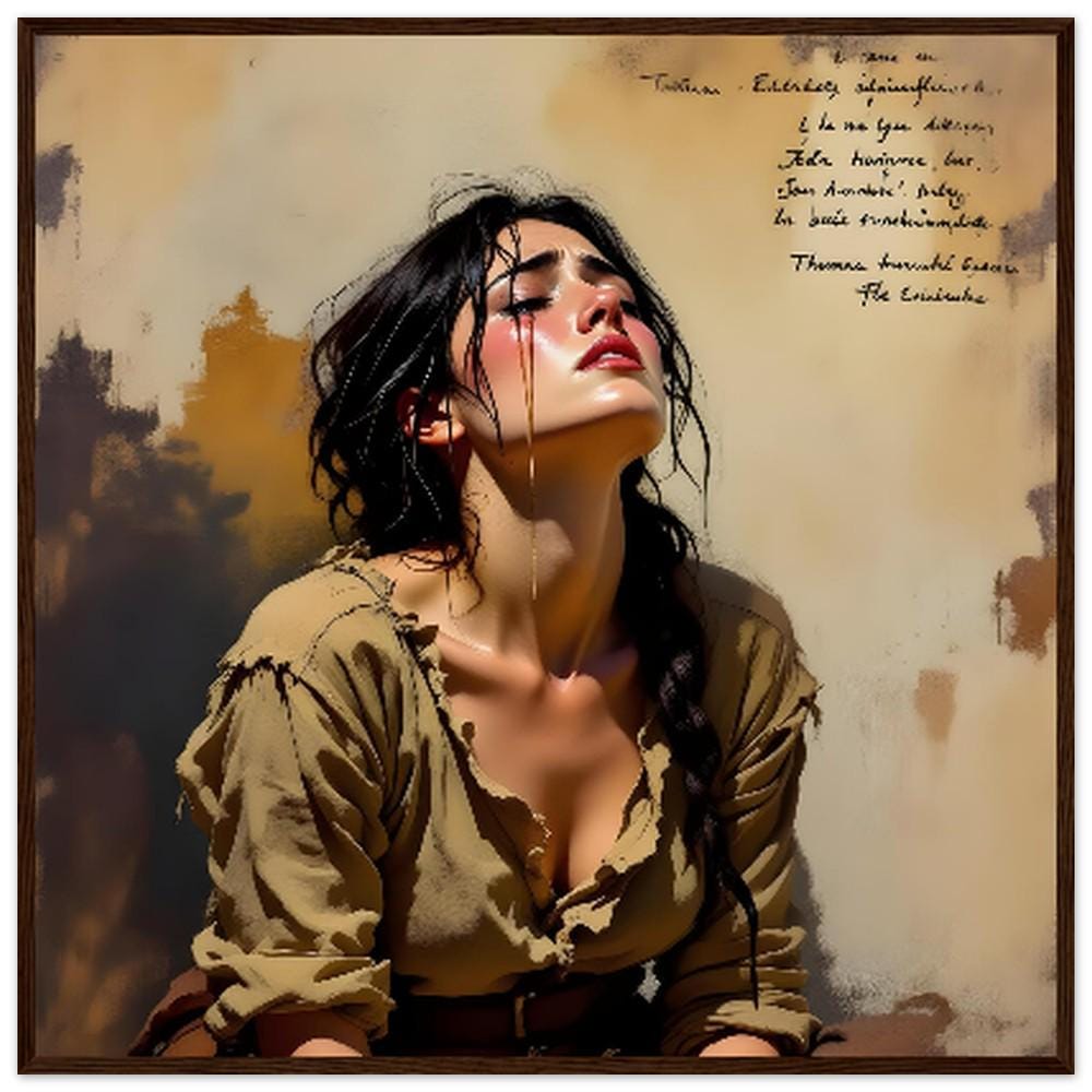 Lola, Tearful & Emotional Limited Edition Framed Poster 70x70cm - Beautiful Wall Art - Ready to Hang
