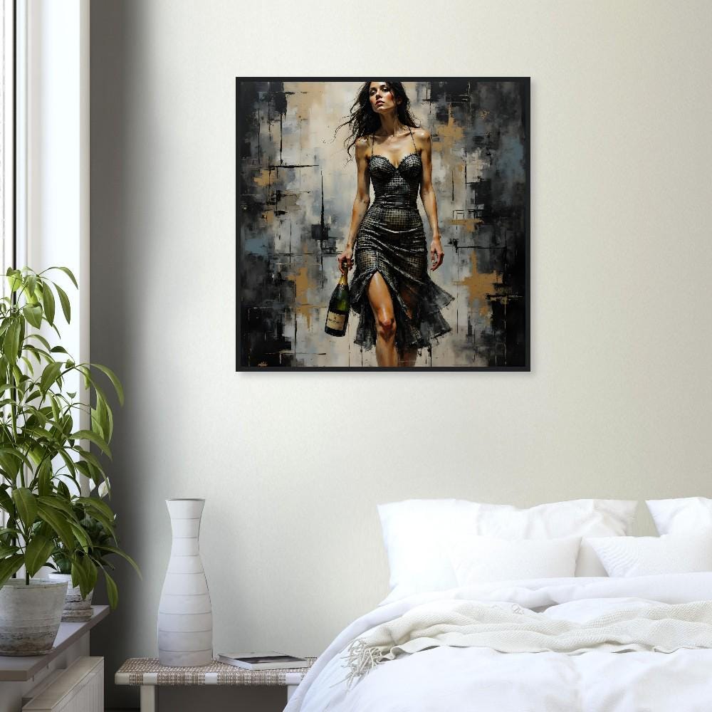 Limited Edition 'The Elegance of Eleanor' Wall Art - Unique Mounted Framed Poster 70x70cm