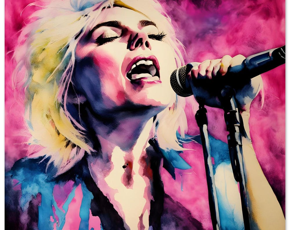 Unique Pop Art Poster of Debbie Harry - Iconic Blondie Artwork - Vintage Home Decor (70x70cm)